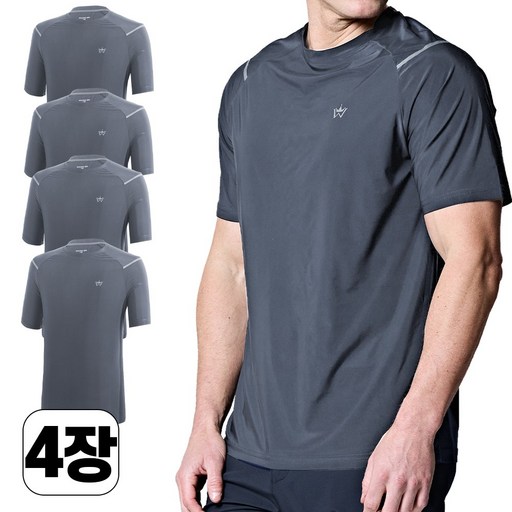 스타일필드 여름시즌 4세트 남성용 쿨 아이스 반팔 워킹 라운드 티셔츠 A307