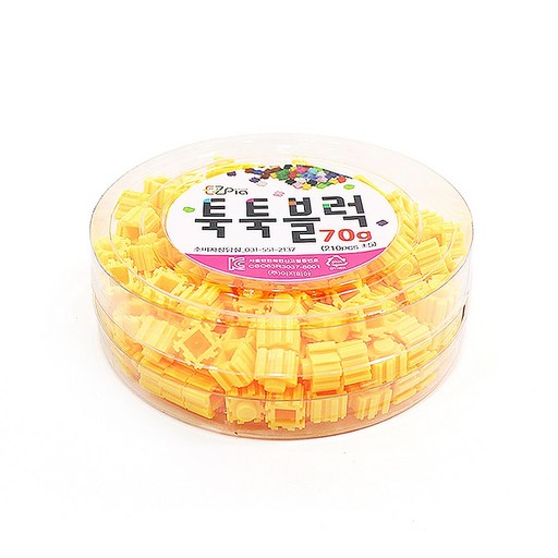 이지 툭툭블럭 70g 리필 미니 블록 노랑