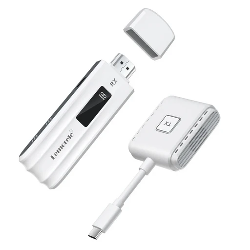 Lemorele 무선 Type-C/HDMI 비디오 송신기 및 수신기 확장 키트 TV 모니터 프로젝터 PC 용 디스플레이 어댑