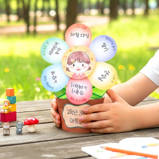 회전하는 자기소개 만들기 키트 봄 미술활동 입학 새학기 초등 유치원 수업 재료