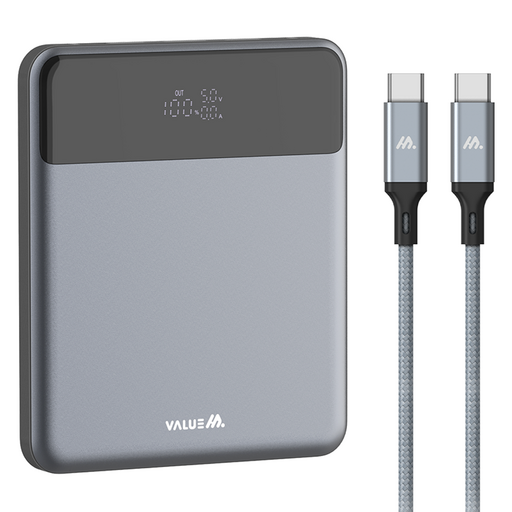 밸류엠 플랫 핏 PD 130W 초고속 충전 PPS 보조배터리 20000mAh 멀티단자 + C to C 60W 케이블 세트