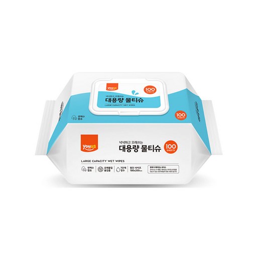 유어스 대용량 물티슈 100매 467g x 3개