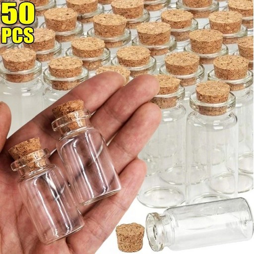 크리스탈랩 미니 유리병 코르크 마개 소원병 3-8cm 공예 장식 10p
