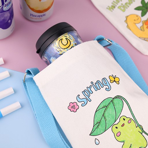 오늘놀이 에코 텀블러 가방 꾸미기 DIY 키트 학습용 컬러링 도안 5종 택1 KC인증