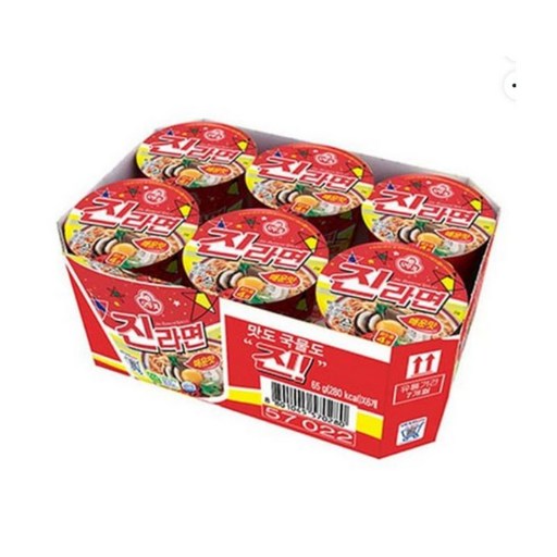 베스트쇼핑 오뚜기 진라면매운맛컵 65g6입 x1개